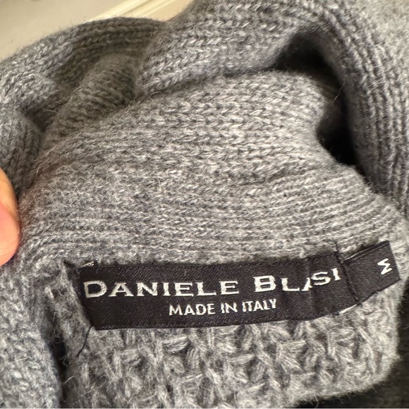 Daniele Blasi Men's Gray Wool Blend Shawl‎ Collar Knit Pull Over Sweater Size M - Picture 4 of 10